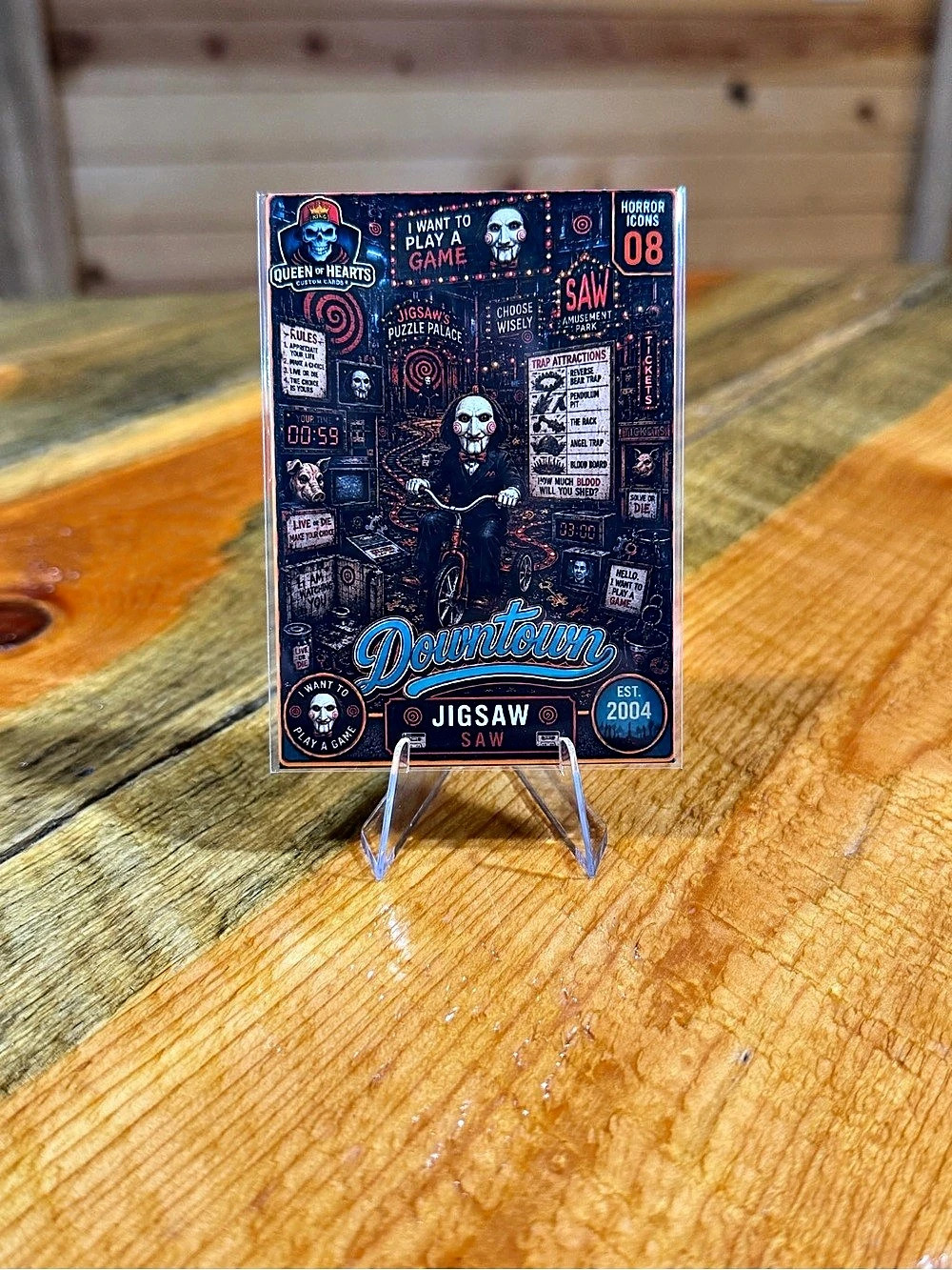 Jigsaw Saw Custom Downtown Horror Card